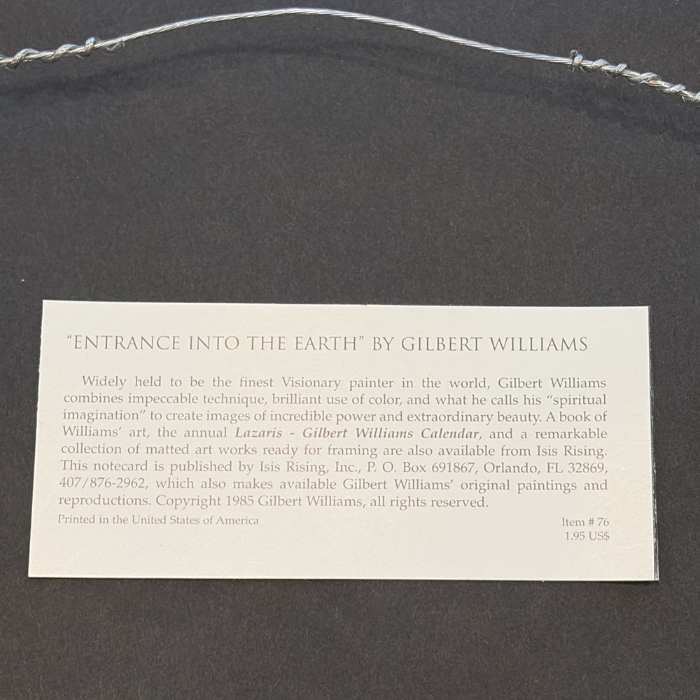 Gilbert Williams Entrance Into the Earth Framed Note Card Visionary Fantasy Art - Picture 8 of 12
